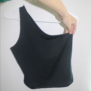 Cotton On, One Shoulder Deepest Navy Crop Top